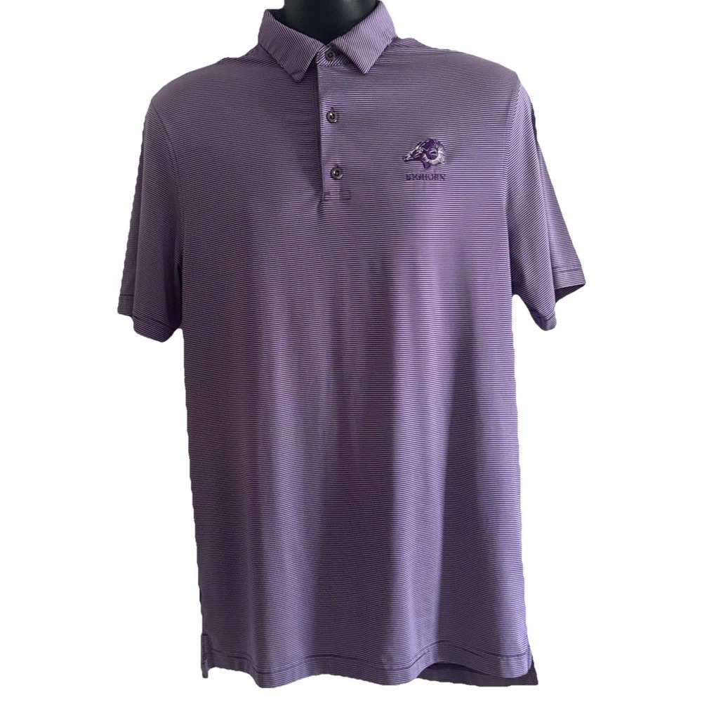 Chase 54 Purple Polo‎ Striped Sz M Bighorn Logo